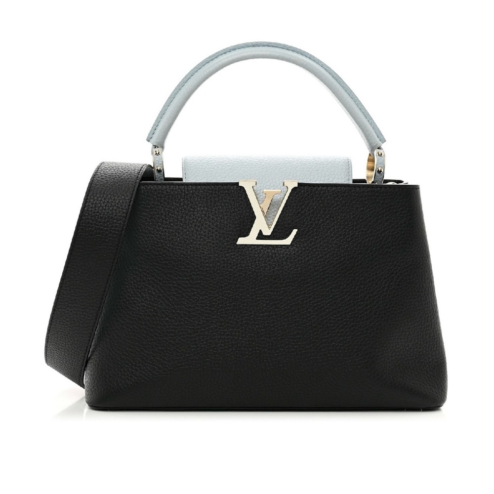 Louis Vuitton Taurillon Capucines MM Black Blue White